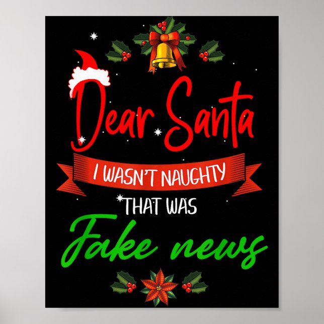 Funny Trump Christmas Pajamas Fake News  Poster (Framsidan)