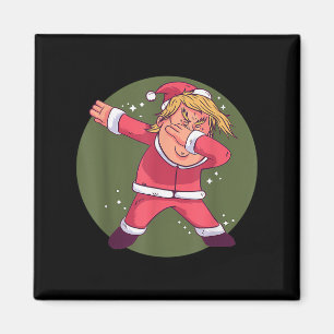 Funny Trump Dabbing Jultomten jul Julafton Paj Magnet