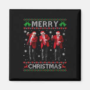 Funny Trump Dance God jul Ugly Julafton Magnet