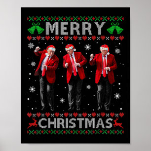 Funny Trump Dance God jul Ugly Julafton Poster