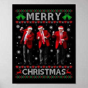 Funny Trump Dance God jul Ugly Julafton Sweate Poster
