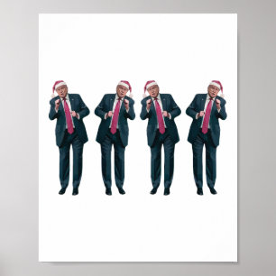 Funny Trump Dance jultomte Ugly Sweater Xma Poster