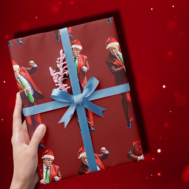 Funny Trump Dance Jultomten jul jul Presentpapper (Skapare uppladdad)