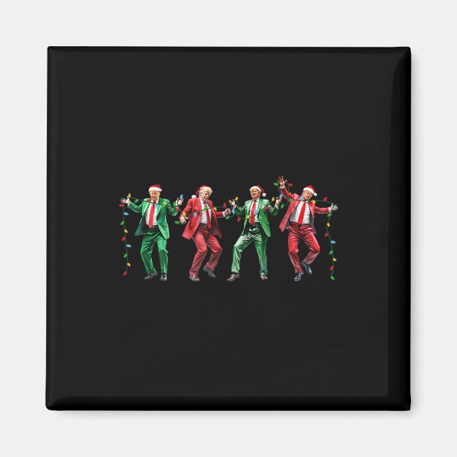 Funny Trump Dance Jultomten jul Julafton Magnet (Framsidan)