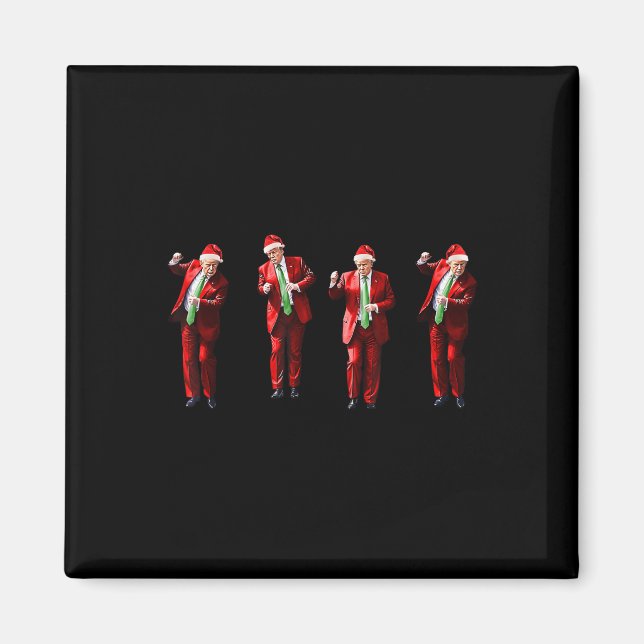 Funny Trump Dance Jultomten jul Julafton Magnet (Framsidan)