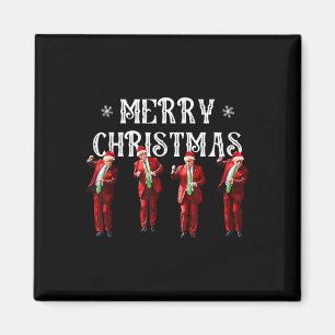 Funny Trump Dance Jultomten jul Julafton Pajam Magnet