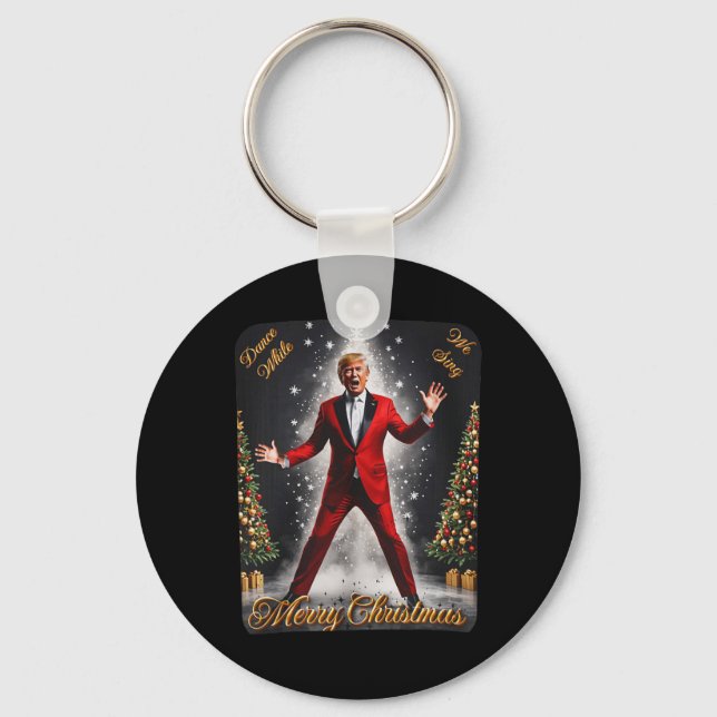 Funny Trump Dance Jultomten jul Julafton Pajam Nyckelring (Framsida)