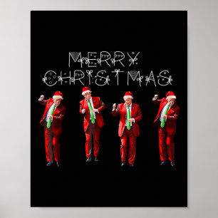 Funny Trump Dance Jultomten jul Julafton Pajam Poster