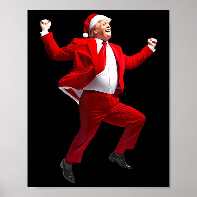 Funny Trump Dance Jultomten jul Julafton Pajam Poster (Framsidan)