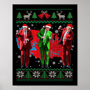 Funny Trump Dance Jultomten jul Julafton Pajam Poster