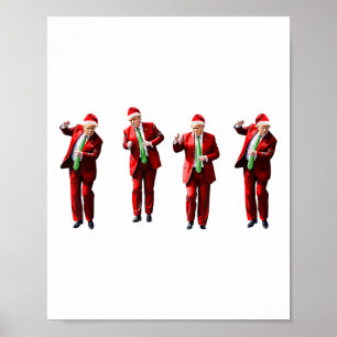 Funny Trump Dance Jultomten jul Julafton Pajam Poster