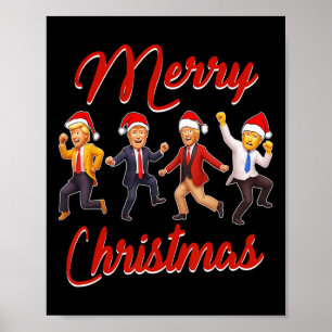 Funny Trump Dance Jultomten jul Julafton Pajam Poster