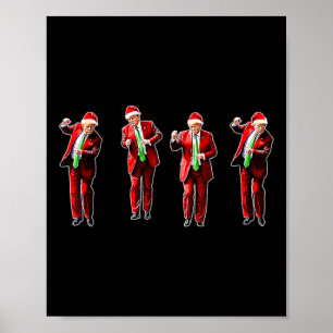 Funny Trump Dance Jultomten jul Julafton Pajam Poster