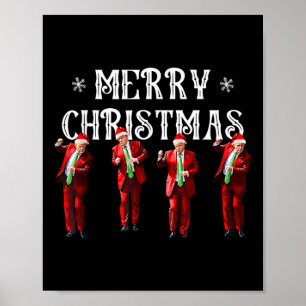 Funny Trump Dance Jultomten jul Julafton Pajam Poster
