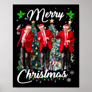 Funny Trump Dance Jultomten jul Julafton Pajam Poster