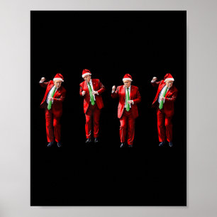 Funny Trump Dance Jultomten jul Julafton Poster