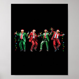 Funny Trump Dance Jultomten jul Julafton Poster