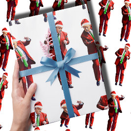 Funny Trump Dance Jultomten julgåva Presentpapper