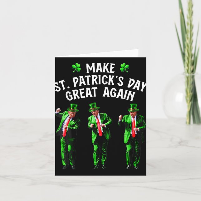 Funny Trump Dance St. Patricks Day Pajamas Trump Kort (Framsida)