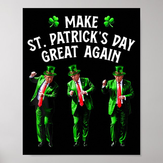 Funny Trump Dance St. Patricks Day Pajamas Trump Poster (Framsidan)
