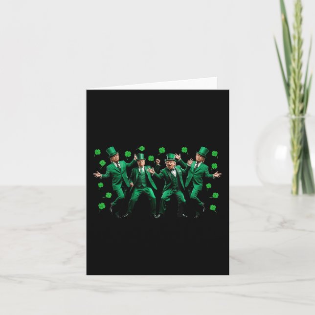 Funny Trump Dance St. Patricks Day Pajamas Ymca Tr Kort (Framsida)