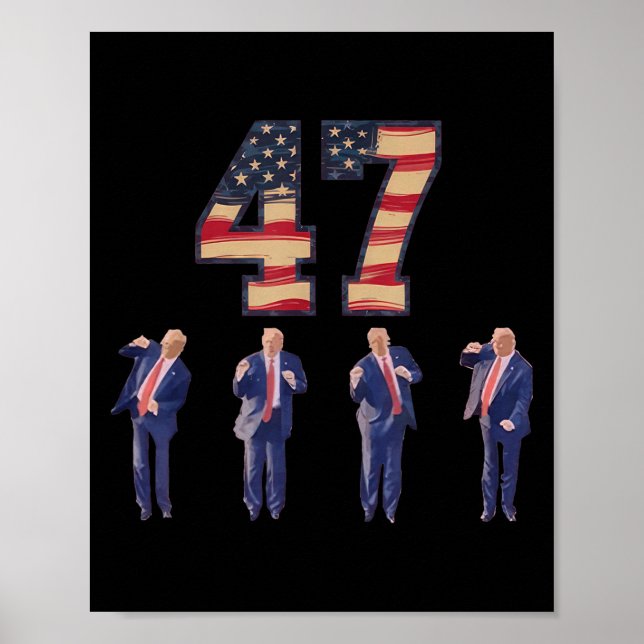 Funny Trump Dancing America 47 Trump Dance Manar W Poster (Framsidan)