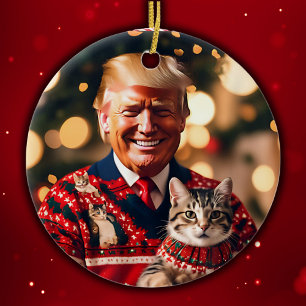 Funny Trump Donald Trump gör katt Säker igen Julgransprydnad Keramik