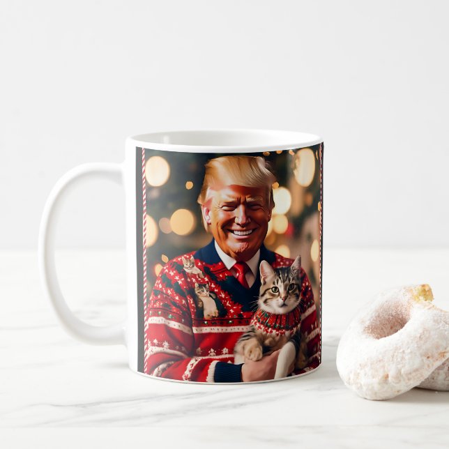 Funny Trump | Donald Trump gör katt Säker igen Kaffemugg (Med munk)