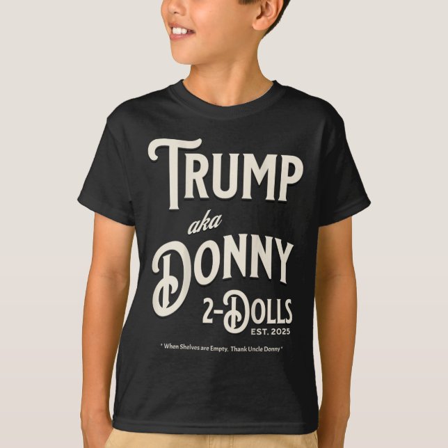 Funny Trump Donny Two Dolls 2 Dolls At Christmas T T Shirt (Framsida)