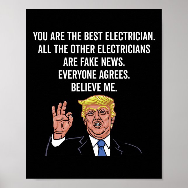 Funny Trump Electrician Lineman Poster (Framsidan)