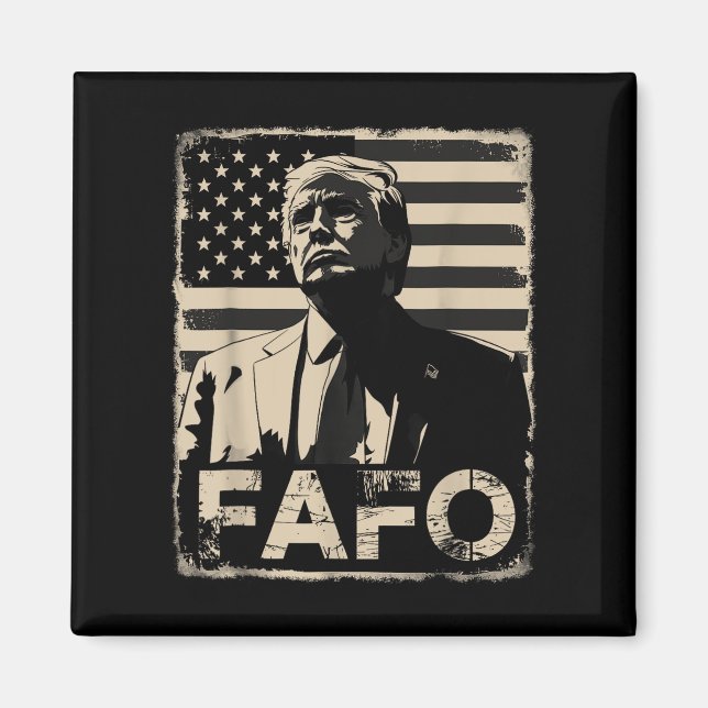Funny Trump Fafo Retro American Flagga Magnet (Framsidan)