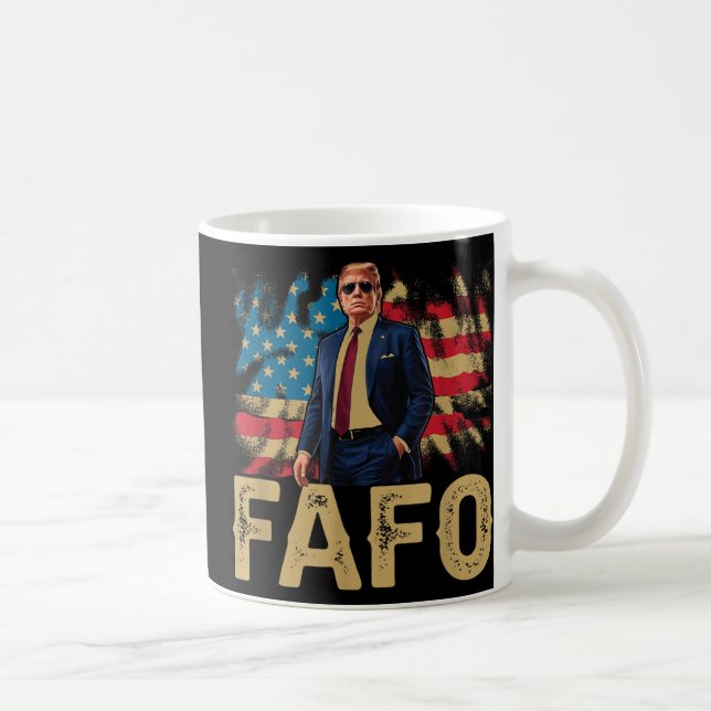 Funny Trump Fafo, Y2k Fafo Trump American Flagga V Kaffemugg (Höger)