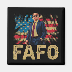 Funny Trump Fafo, Y2k Fafo Trump American Flagga V Magnet
