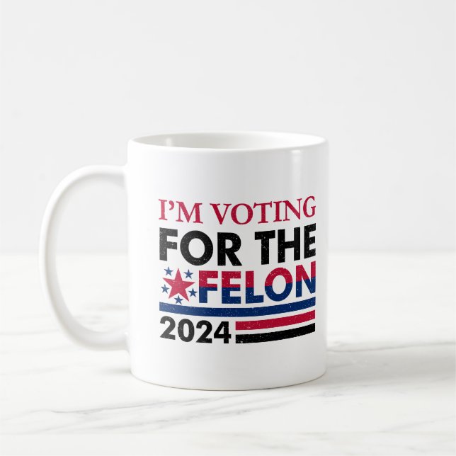 Funny Trump Felon Kaffemugg (Vänster)