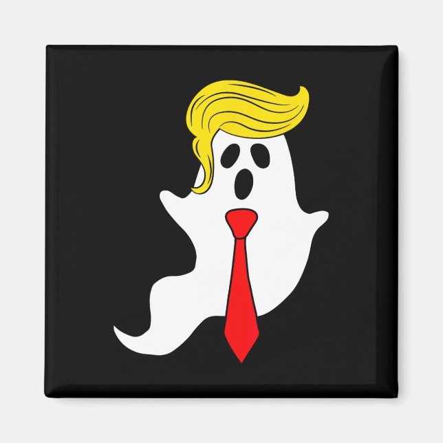 Funny Trump Ghost Trump Hair Halloween Donald Trum Magnet (Framsidan)