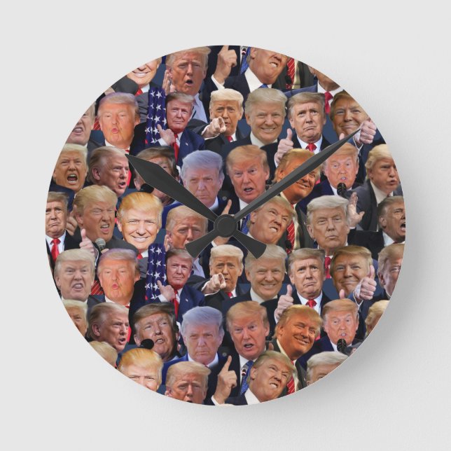 Funny Trump Gift Rund Klocka (Framsida)