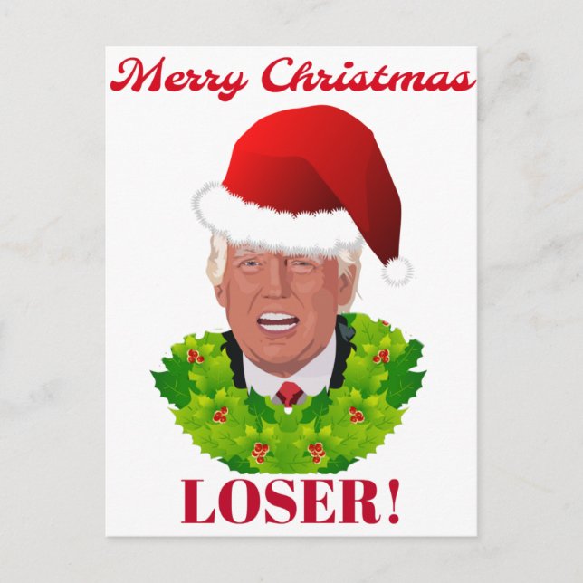 Funny Trump "God jul Loser" Helg Vykort (Framsida)