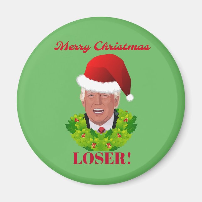 Funny Trump "God jul Loser" Magnet (Framsidan)