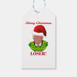 Funny Trump "God jul Loser" Presentetikett