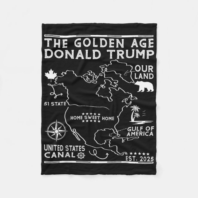 Funny Trump Grönland Panama Canal Canada Mexico G Fleecefilt (Framsidan)