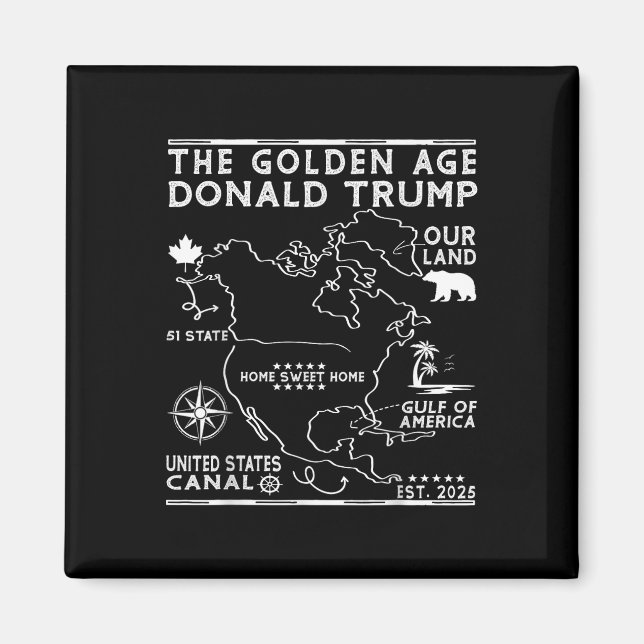 Funny Trump Grönland Panama Canal Canada Mexico G Magnet (Framsidan)