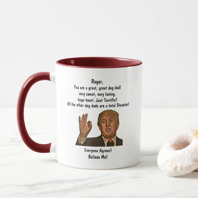 Funny Trump Hund Pappa Fars dag-kaffe Mugg (Med munk)