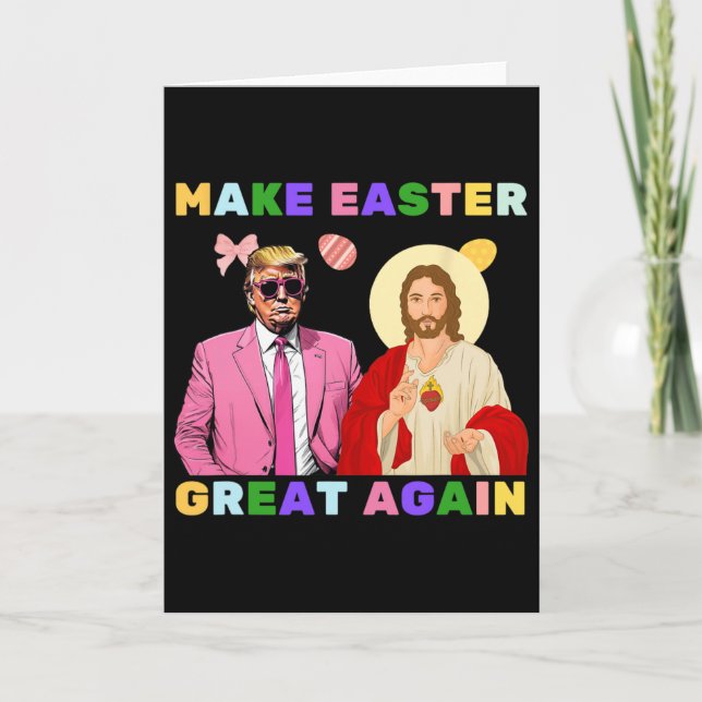 Funny Trump Jesus Christ Make Easter Great Again E Kort (Framsida)