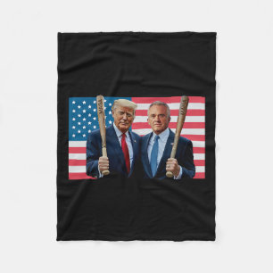 Funny Trump Kennedy Mega Maha Baseball Fladdermus Fleecefilt