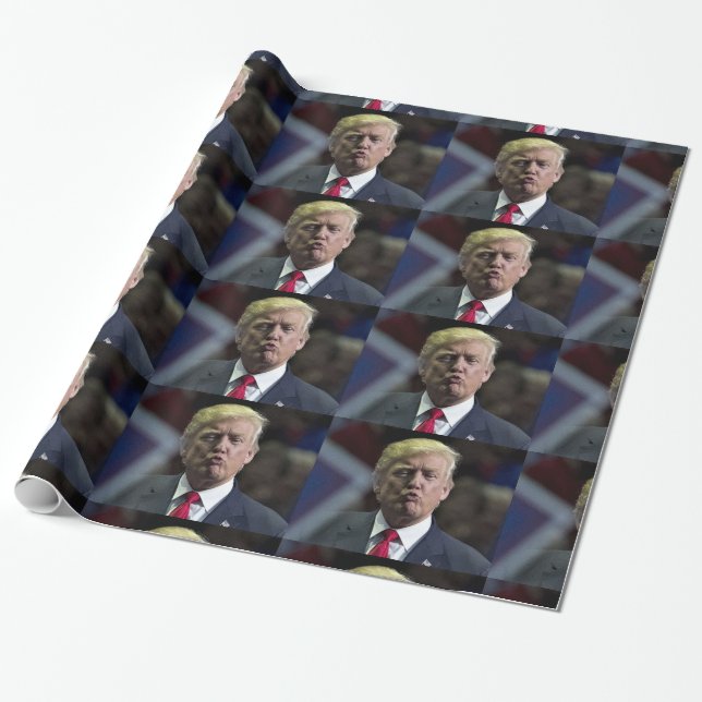 FUNNY TRUMP KISS CHRSTMAS Wrapping Papper Presentpapper (Utrullad)