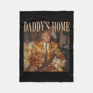 Funny Trump Leopard Daddys Home, Trump 2024 Fleecefilt