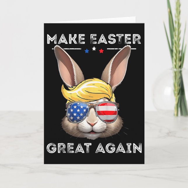 Funny Trump Make Easter Great Again Bunny Hunt Egg Kort (Framsida)