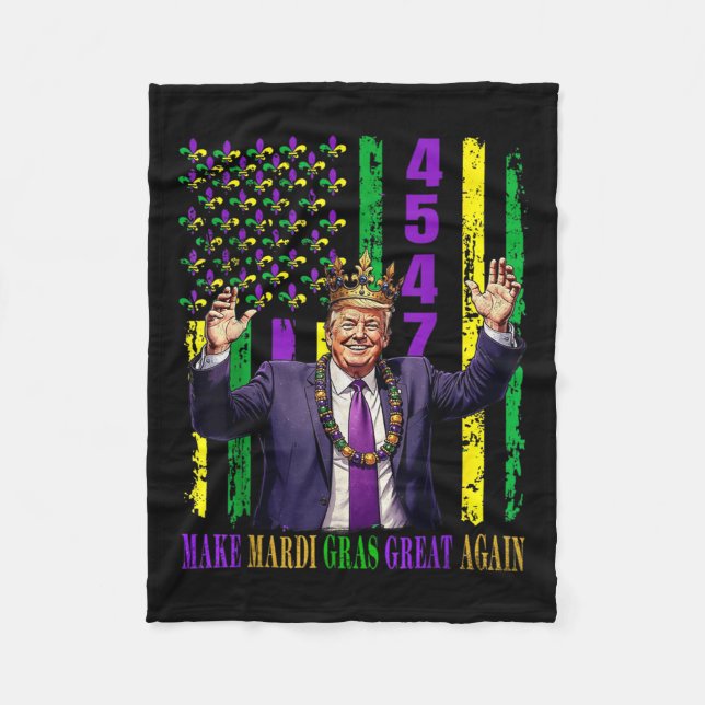 Funny Trump Mardi Gras make Mardi Gras Underbar Fleecefilt (Framsidan)