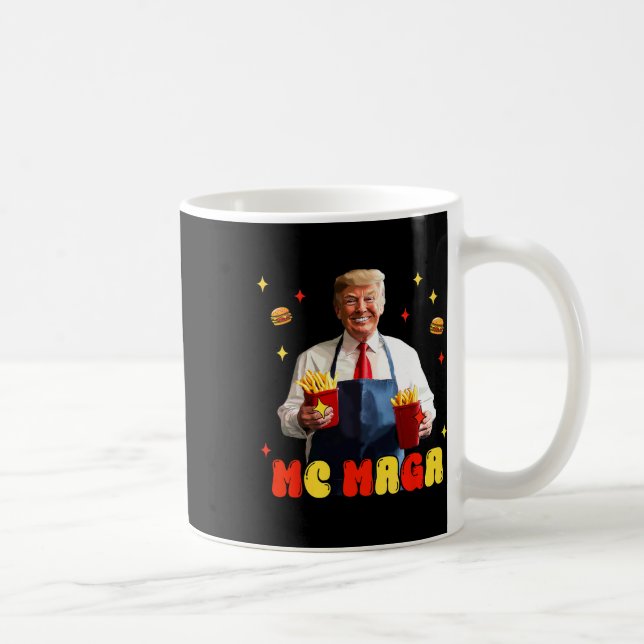 Funny Trump Mc Mega Fries Fast Food Kaffemugg (Höger)