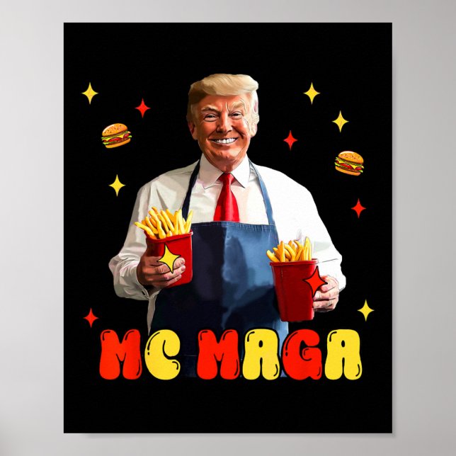 Funny Trump Mc Mega Fries Fast Food  Poster (Framsidan)
